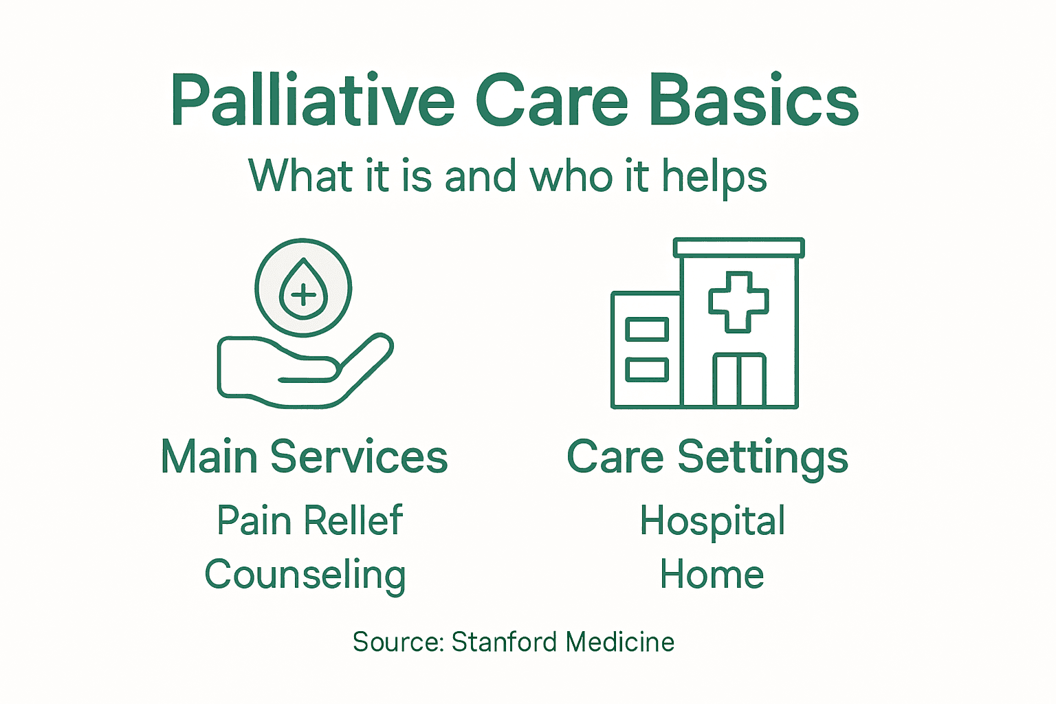 Infographic showing basics of palliative care