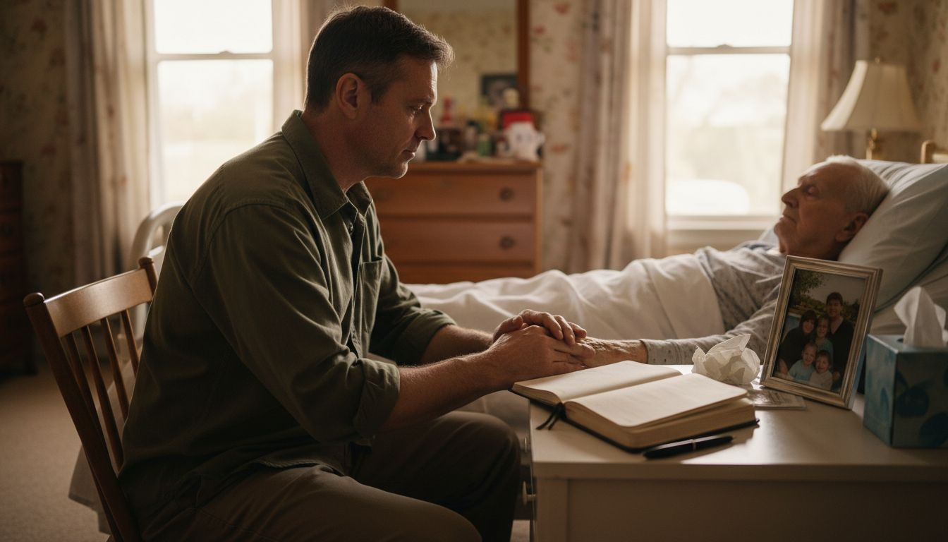 Caregiver offering emotional hospice support