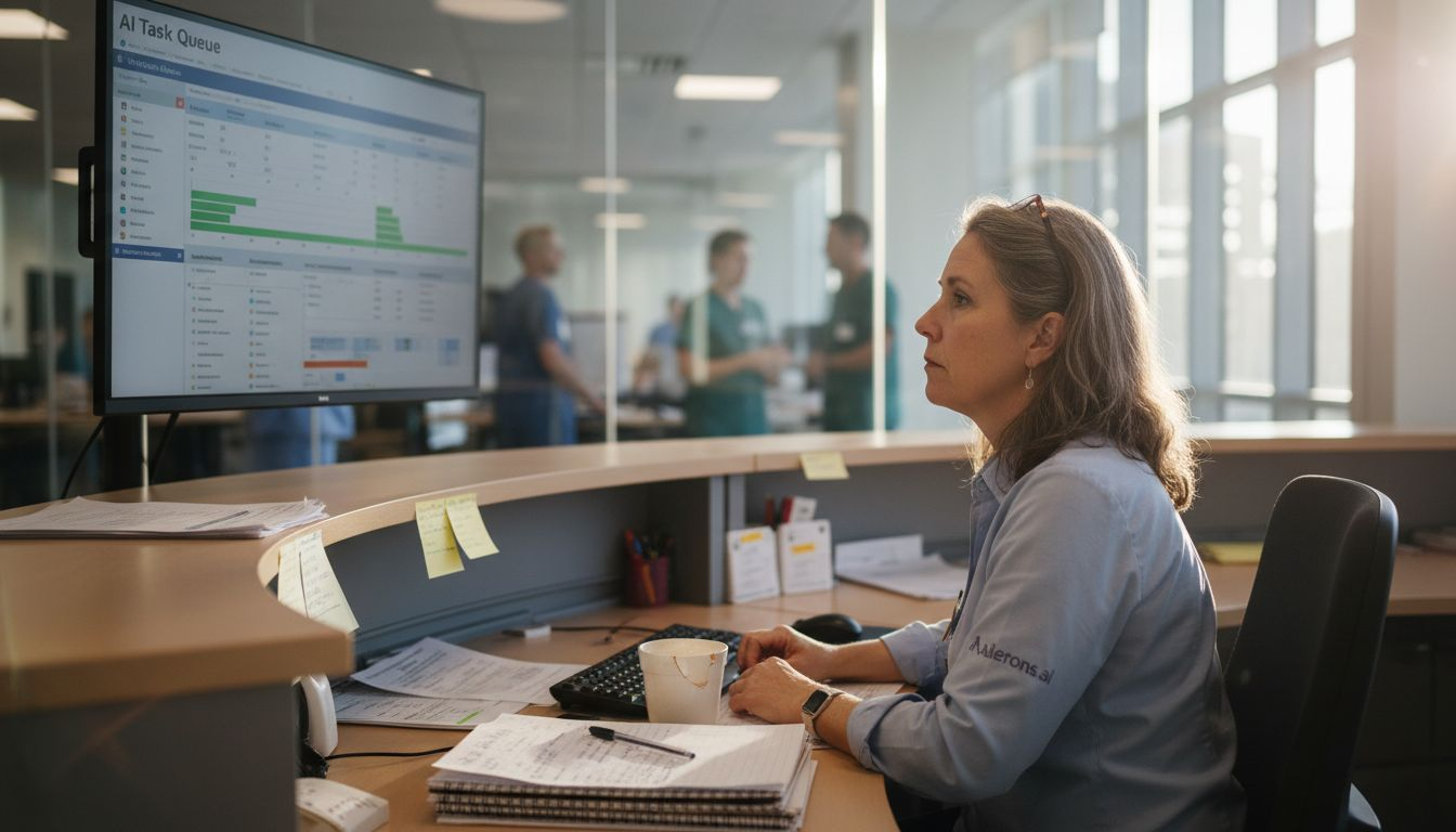 Administrator monitoring agentic AI workflow dashboard