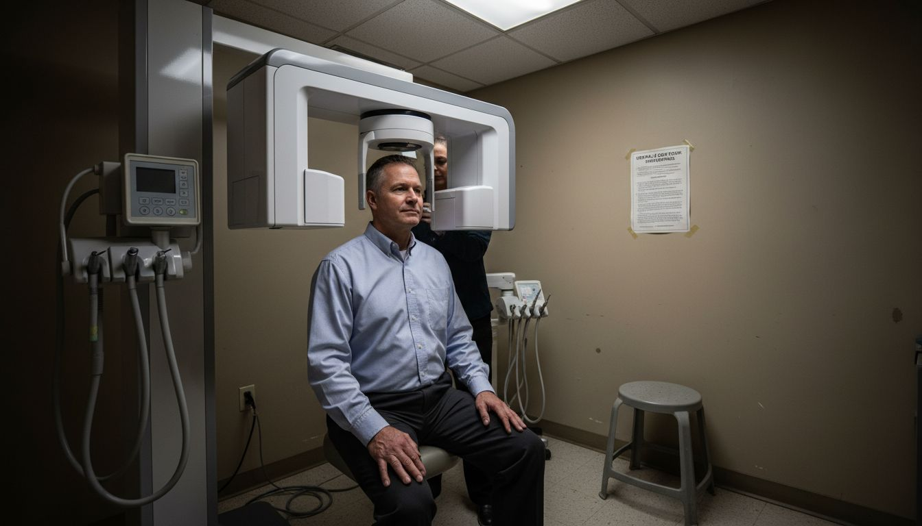 Patient getting dental CBCT scan