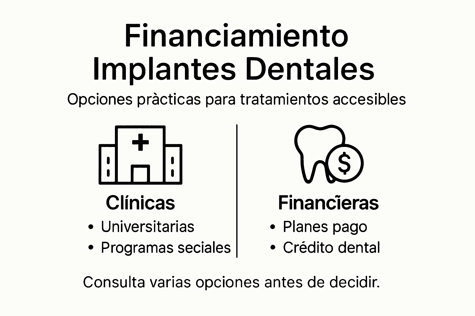 Guía visual sobre opciones de financiamiento para implantes dentales