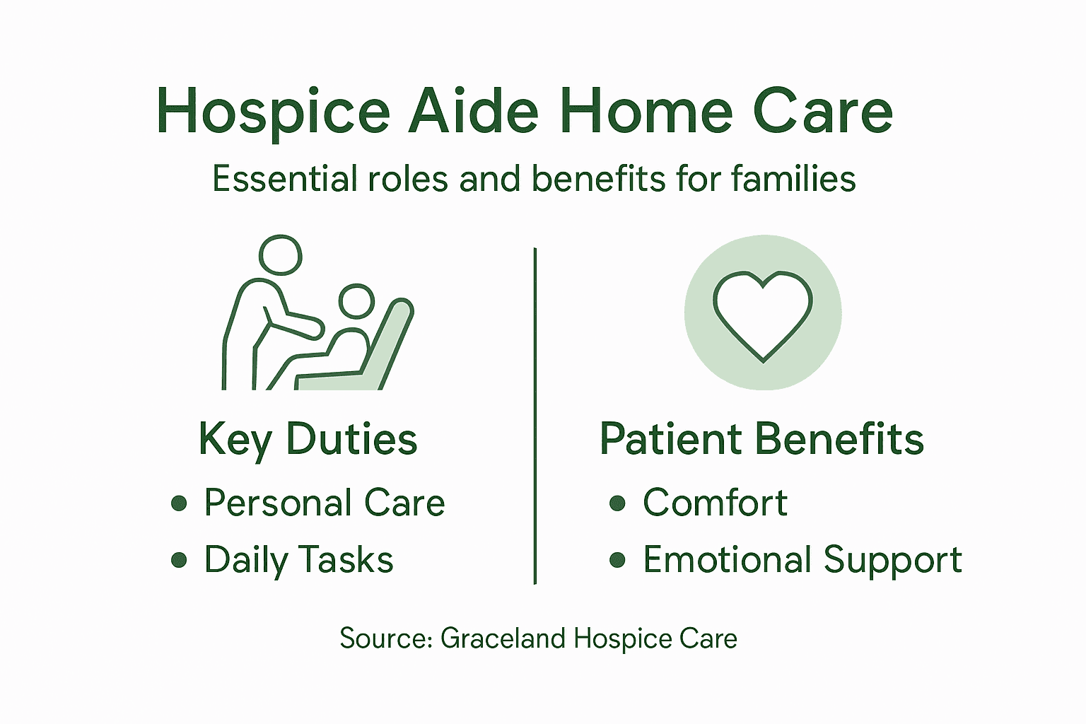 Infographic showing hospice aide roles and patient benefits