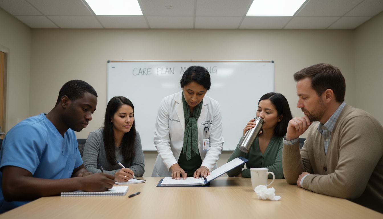 Hospice care team in conference meeting