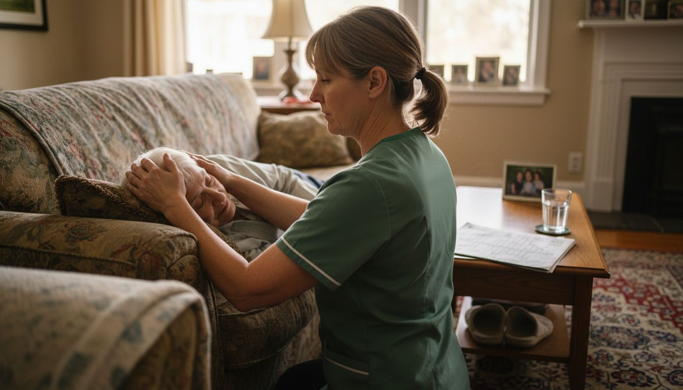 Nurse providing comfort measures for patient