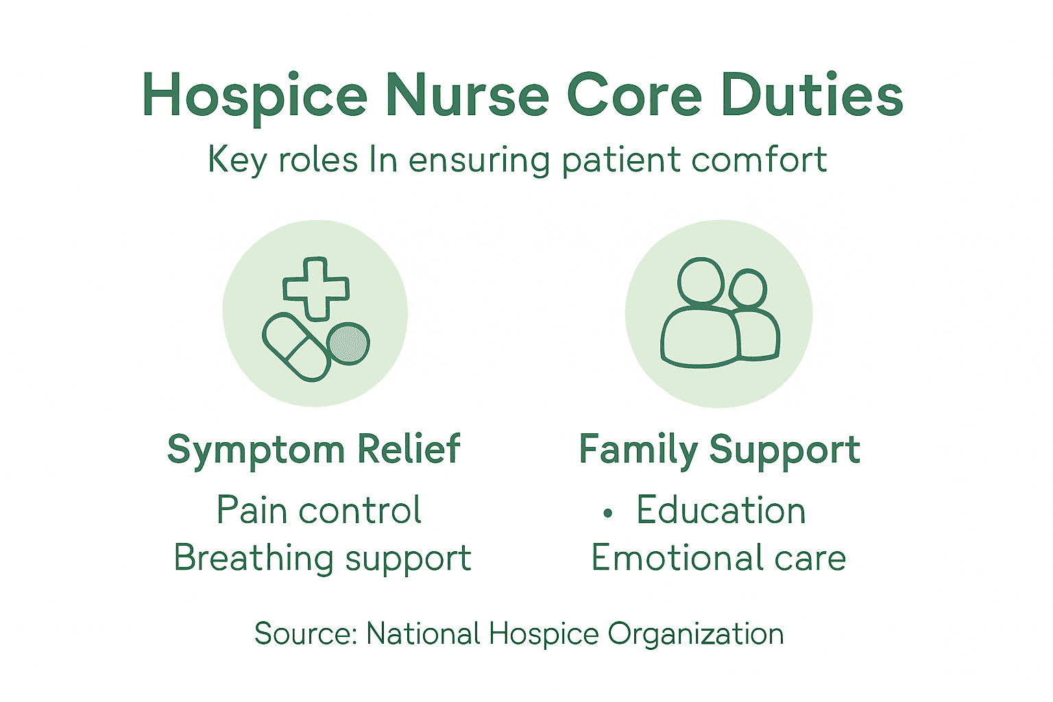 Infographic shows core hospice nurse duties