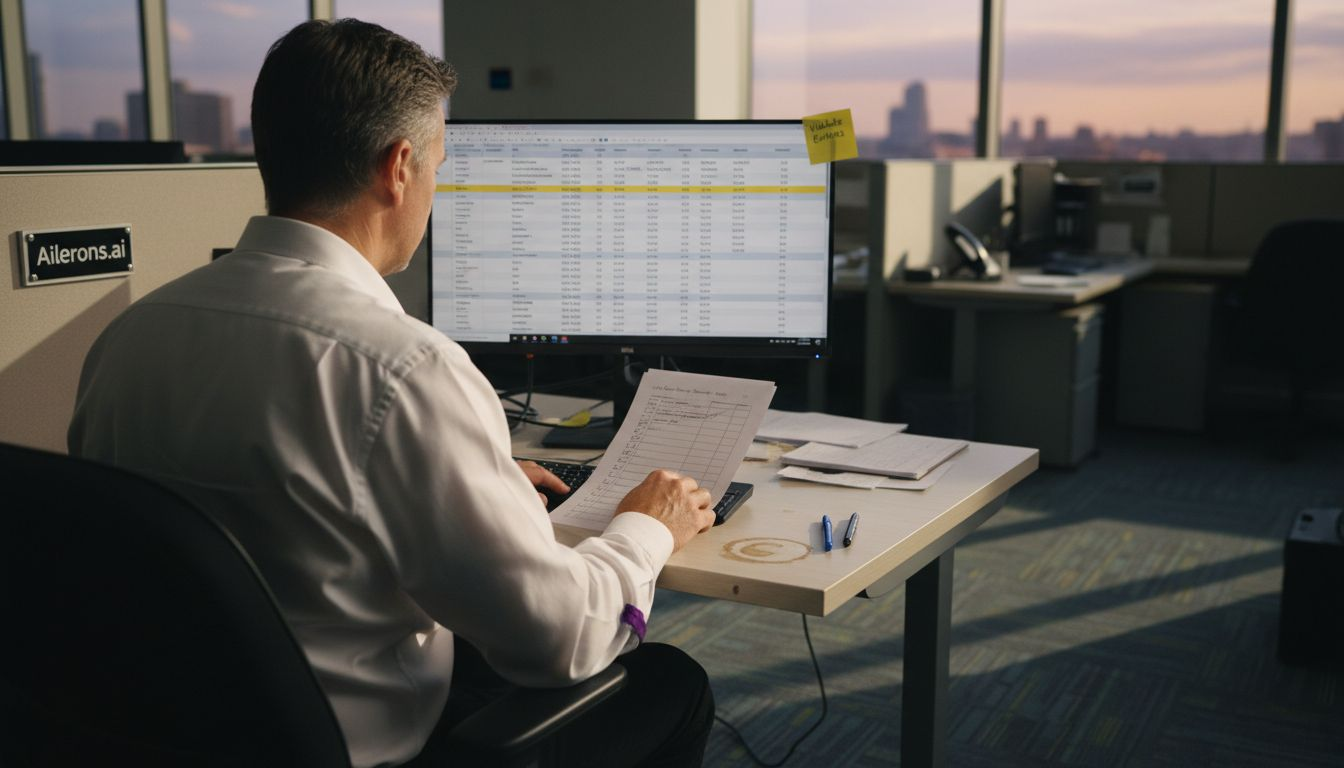 Worker entering billing tasks before automation