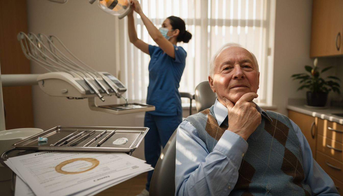 Patient smiling after successful dental implant