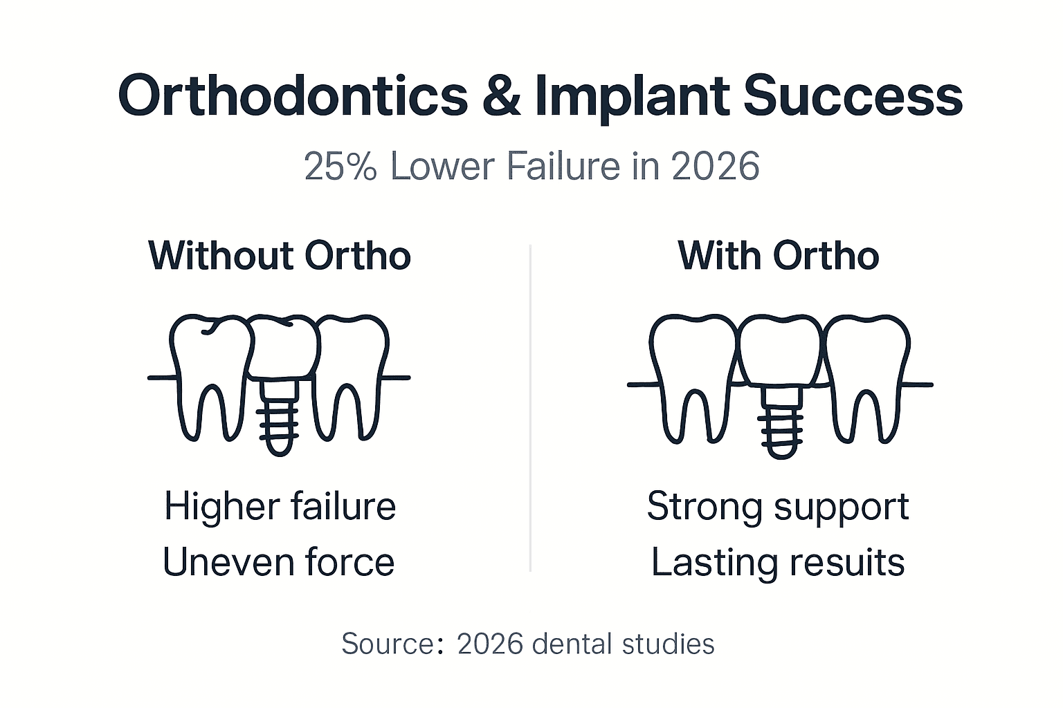 Infographic shows orthodontics lowering implant failure
