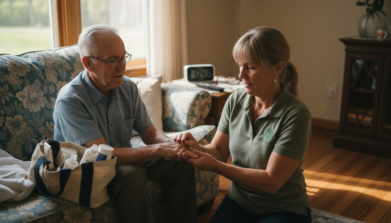 Massage therapist provides gentle hand therapy