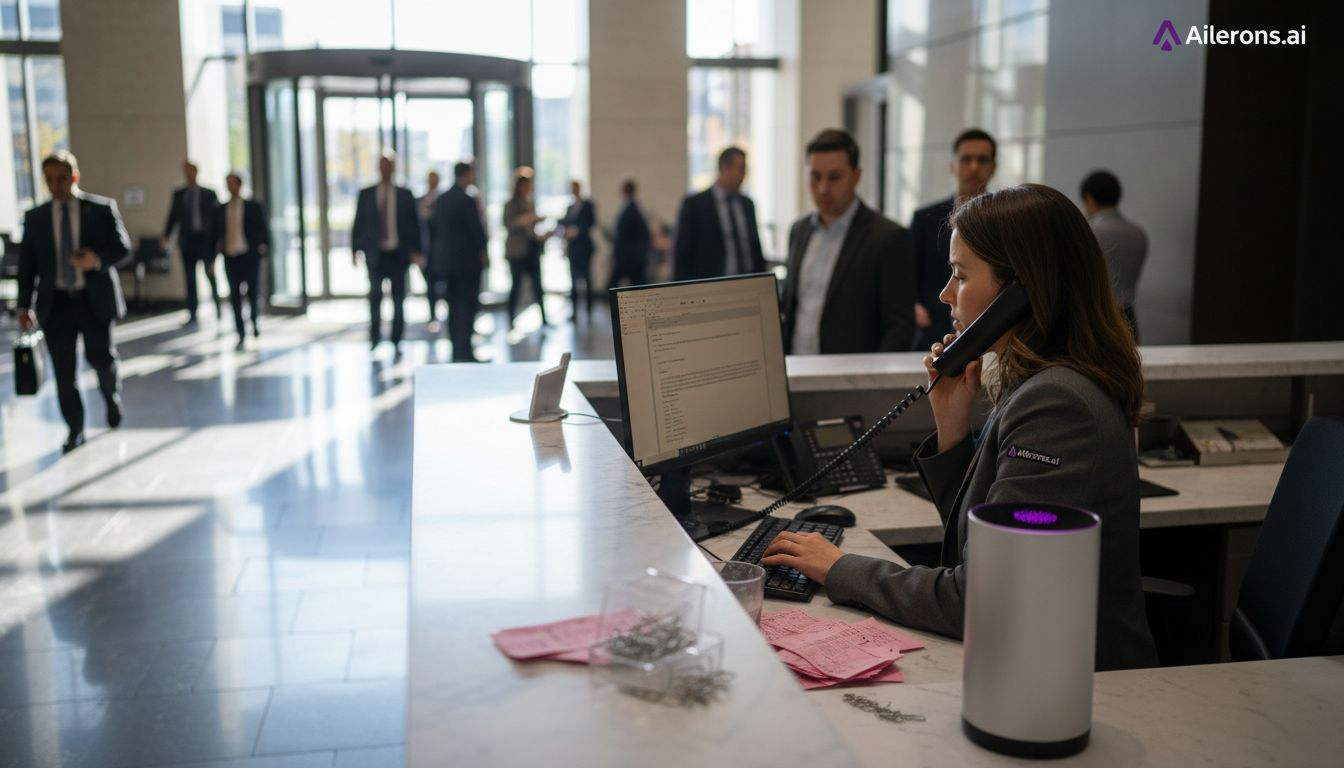 Receptionist using AI for office communications