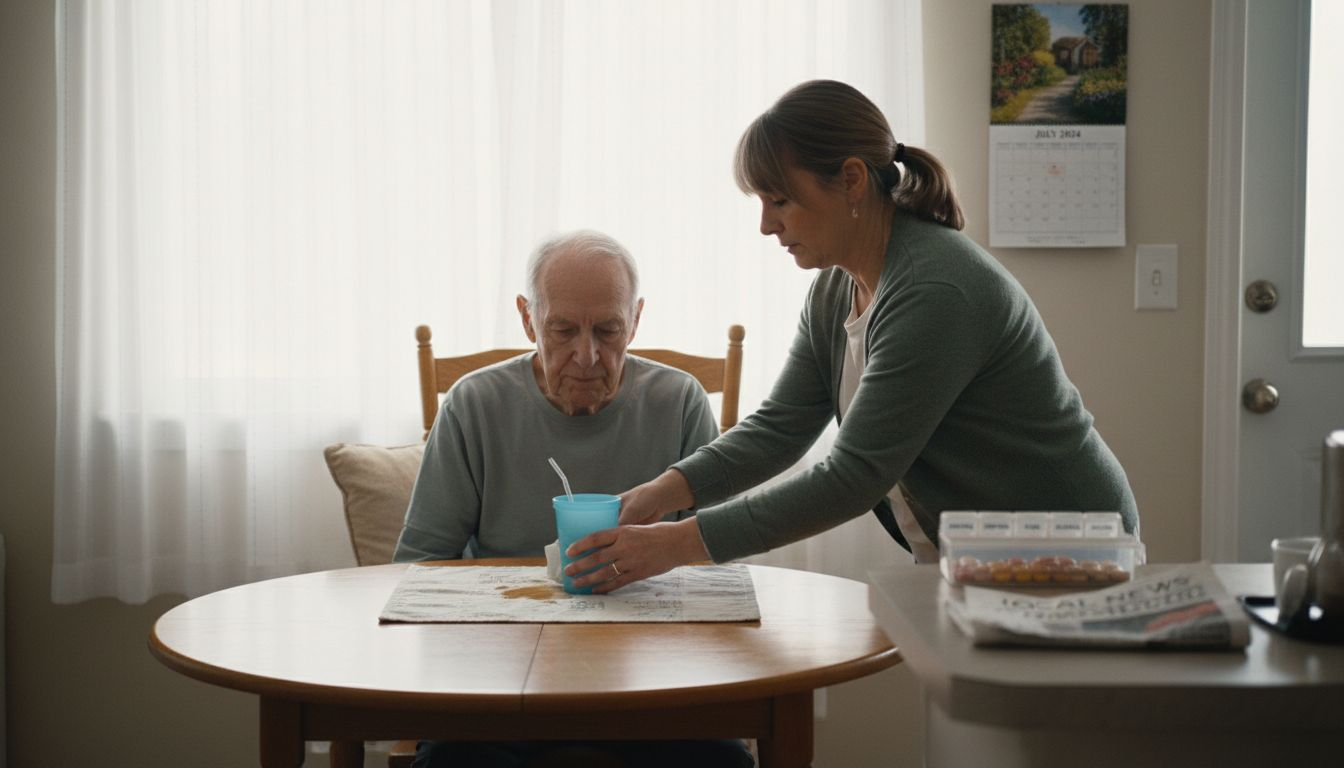 Hospice patient in safe home feeding environment