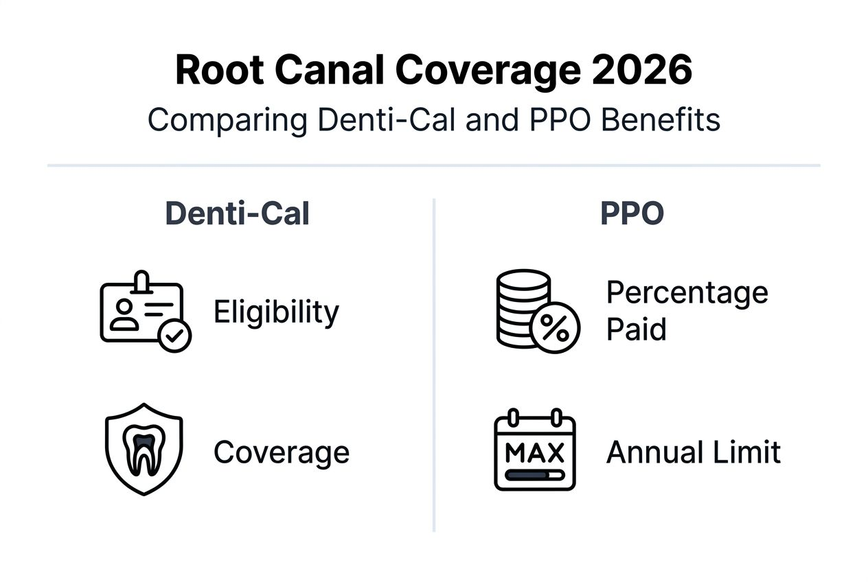 Infographic comparing root canal insurance coverage