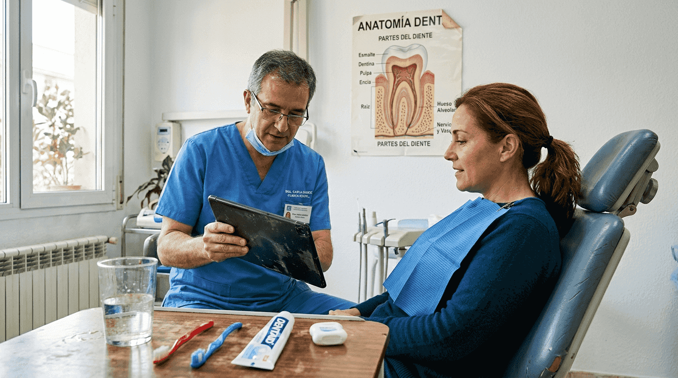 Paciente acude a consulta para revisión dental de rutina