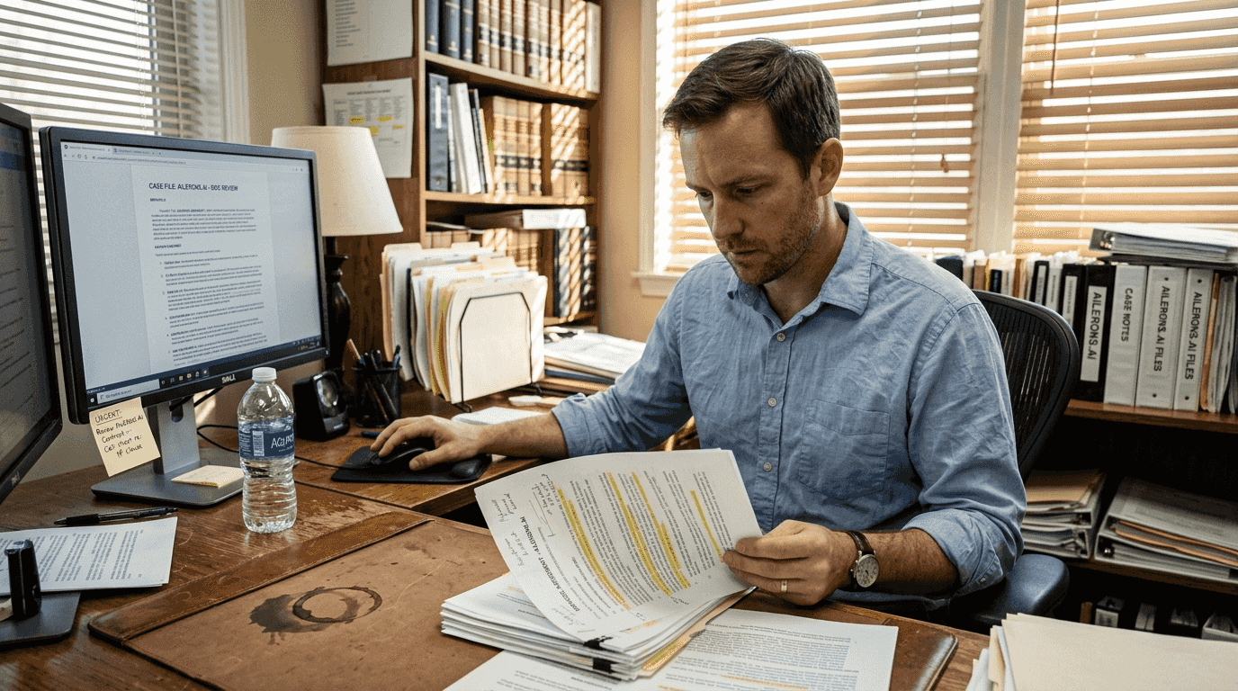 Attorney reviews RAG workflow documents