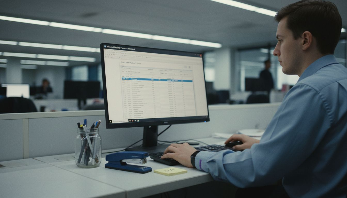 Staff member checks invoice with agentic AI