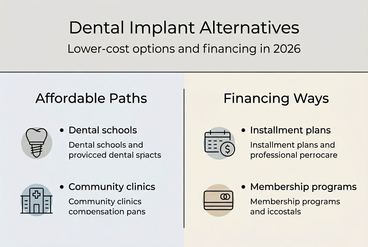 Infographic showing affordable dental implant options