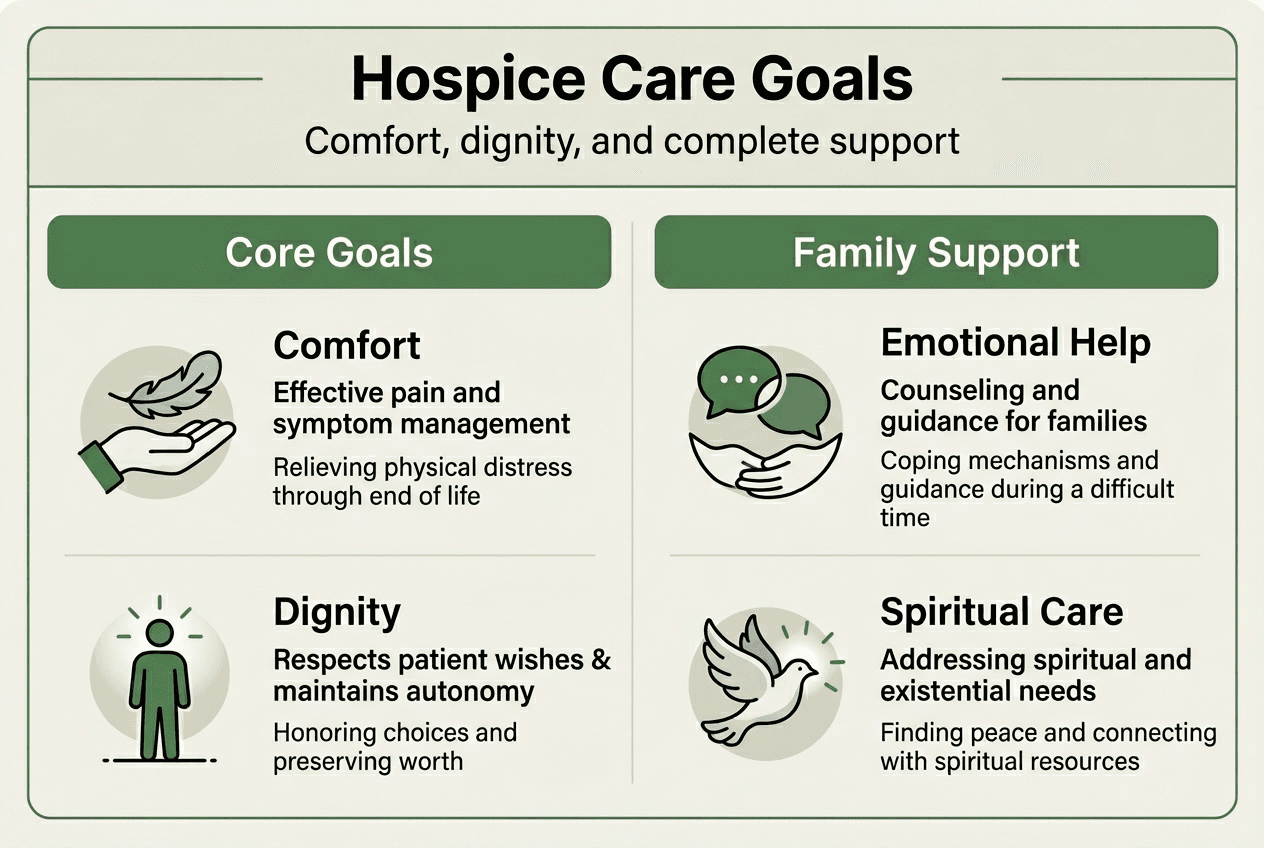 Infographic shows goals and family support in hospice