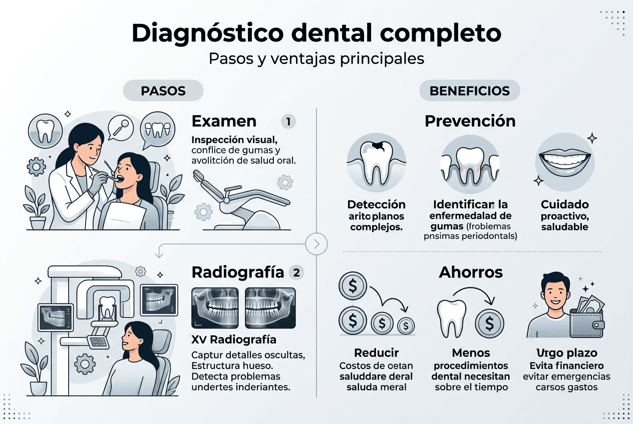 Guía visual sobre el proceso y las ventajas de realizarse un diagnóstico dental