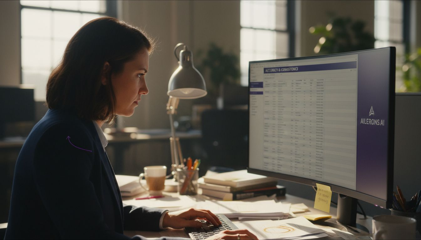 IT supervisor viewing automation accuracy dashboard