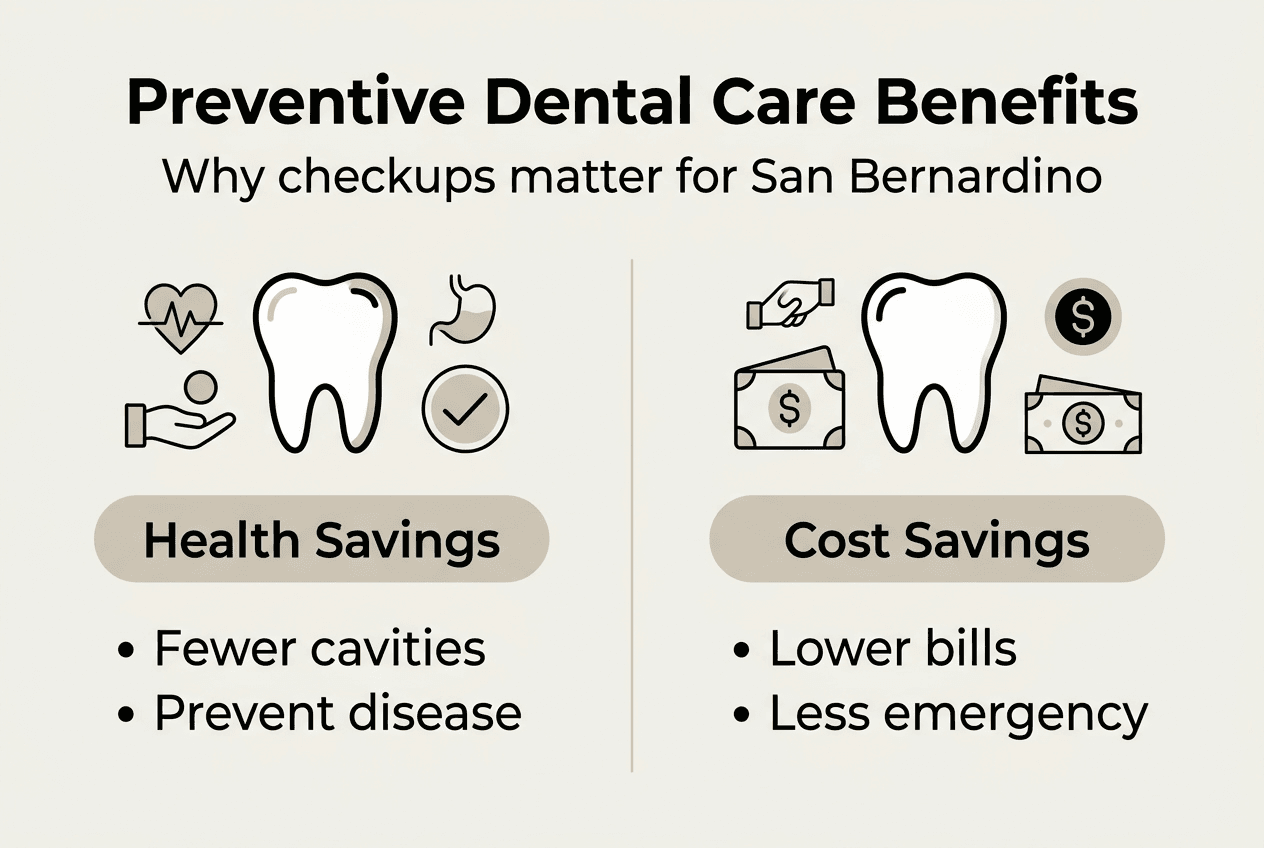 Infographic showing dental health and cost savings