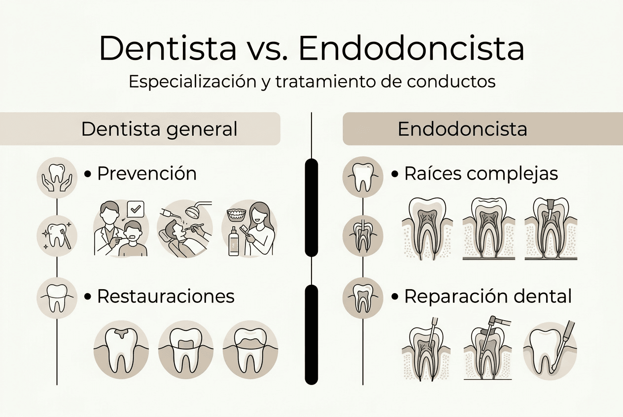 Infografía: ¿En qué se diferencia un dentista general de un endodoncista?