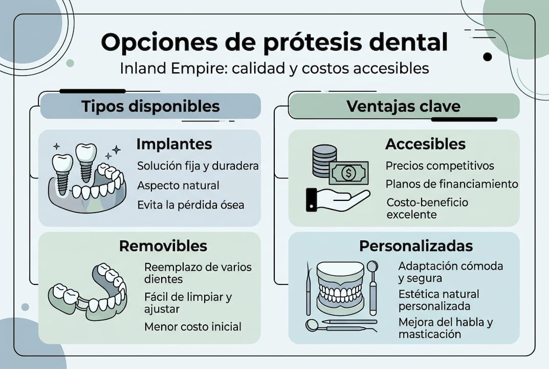 Infografía: alternativas económicas para prótesis dentales