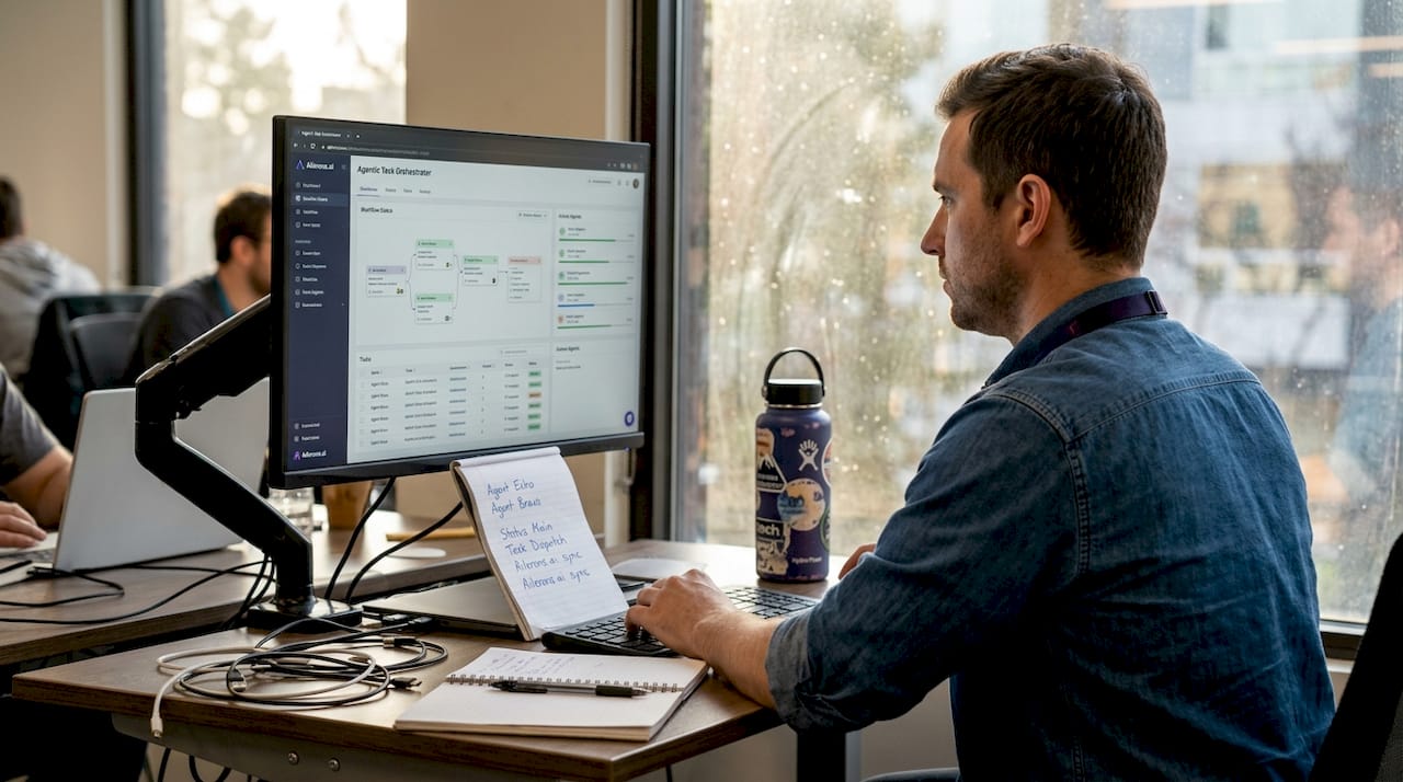 AI orchestrator software coordinating agent tasks