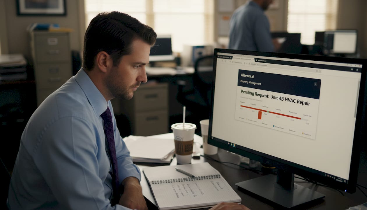 Agent reviewing AI-driven maintenance request
