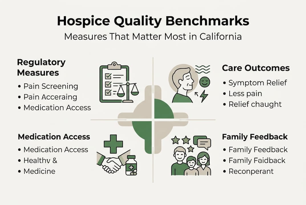Infographic on hospice quality benchmarks California