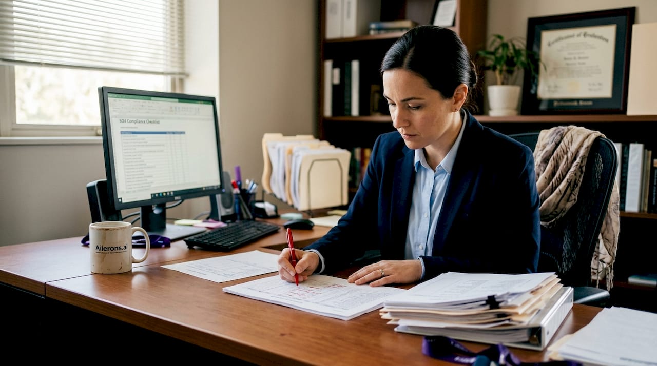 Compliance officer reviewing audit logs