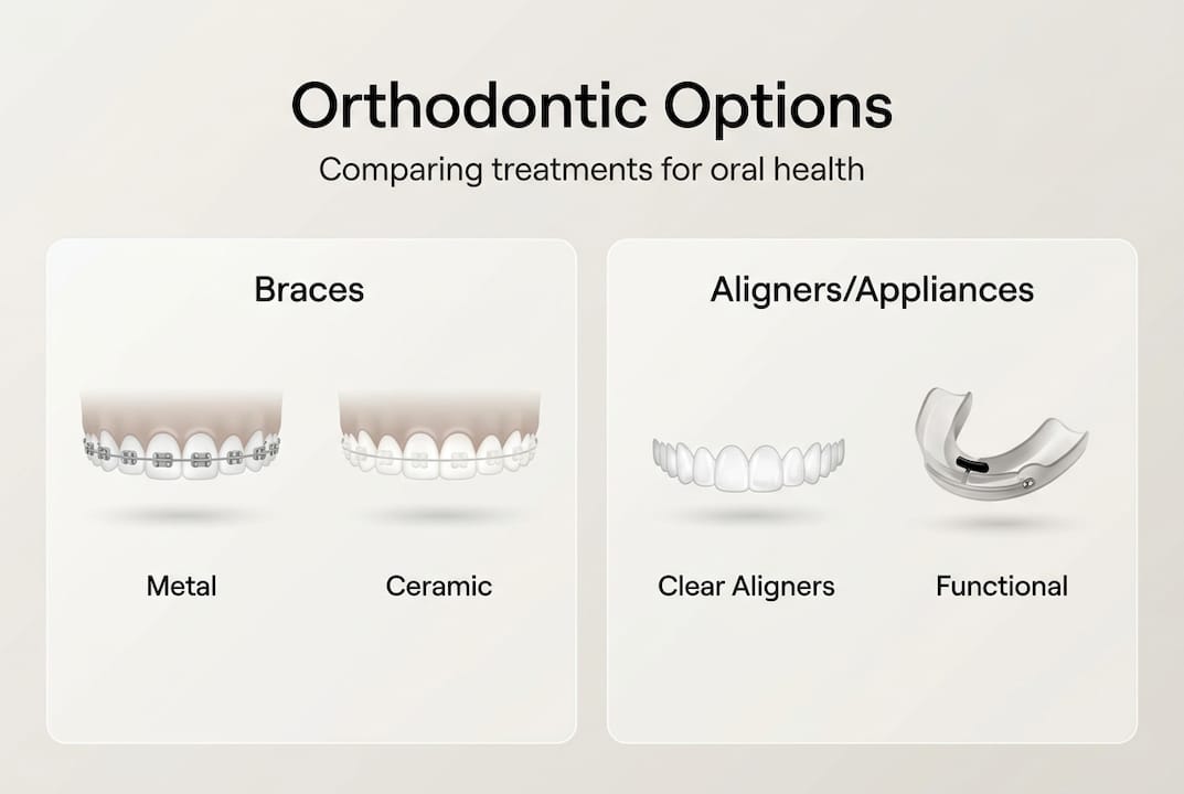 Infographic comparing orthodontic treatment options
