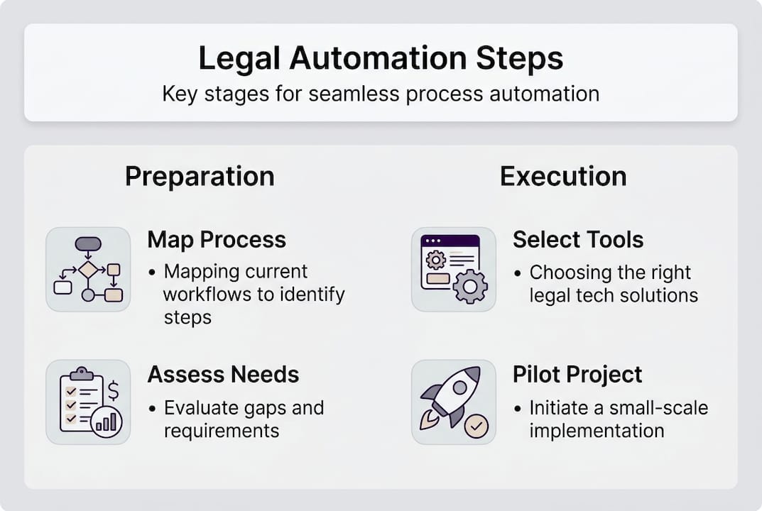 Infographic outlining legal automation steps