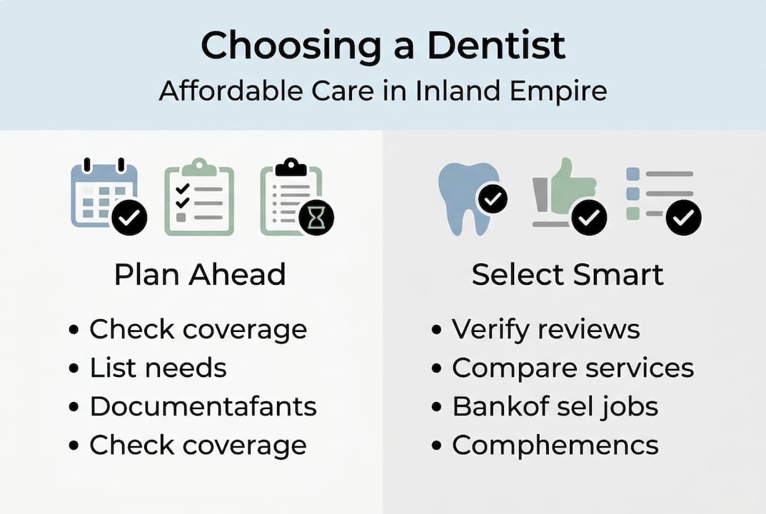 Infographic on affordable dentist selection process