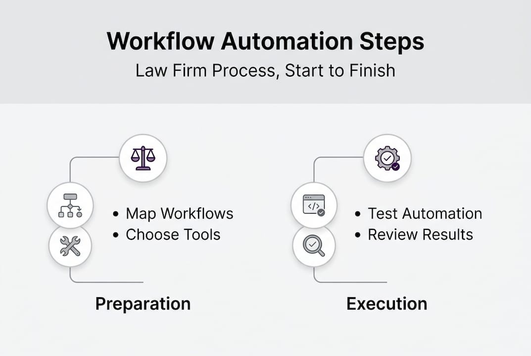 Infographic of law firm workflow automation steps