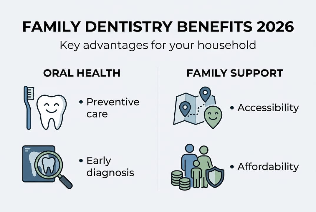 Infographic showing family dentistry benefits