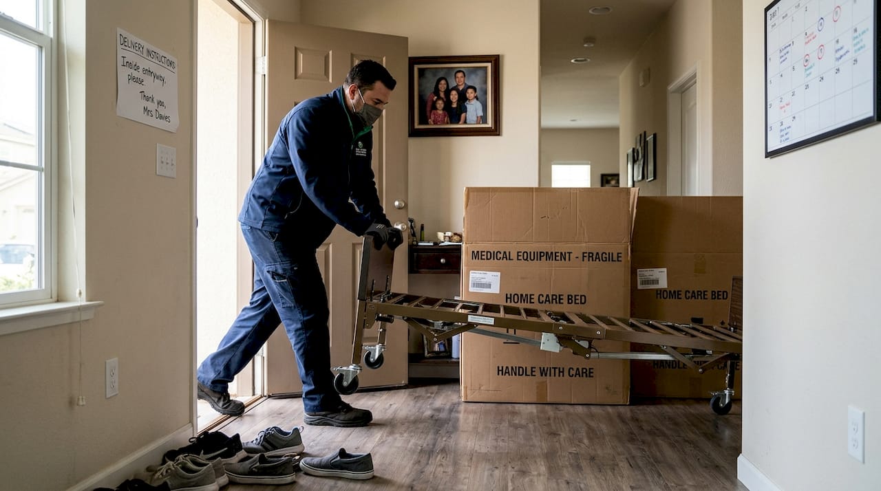 Medical equipment being delivered for hospice care