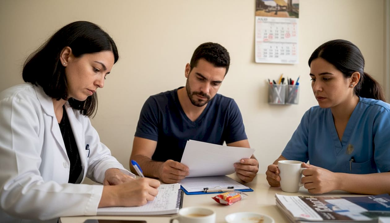 Profesionales de la salud trabajando en conjunto para brindar cuidados paliativos