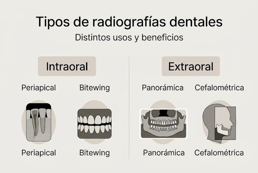 Guía visual sobre las distintas radiografías que se utilizan en odontología