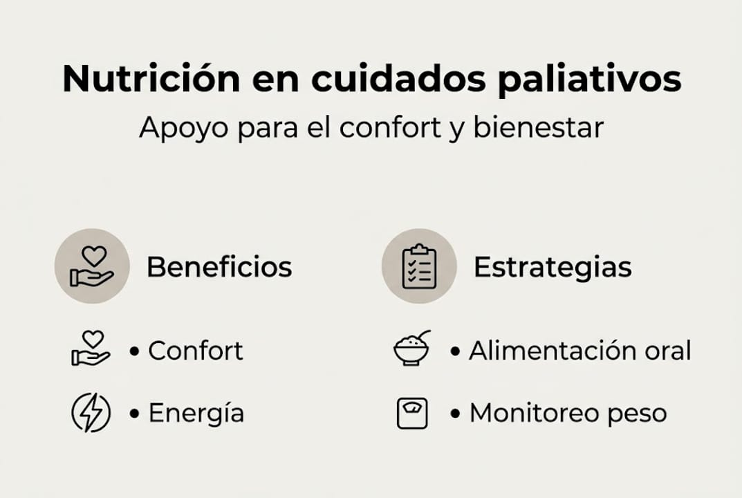 Guía visual sobre alimentación y cuidados paliativos