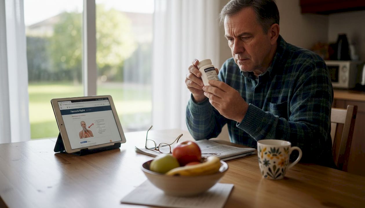 Un hombre dedica su tiempo a investigar antibióticos desde la mesa de su cocina.