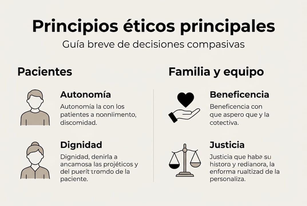 Infografía sobre los valores éticos en el acompañamiento al final de la vida