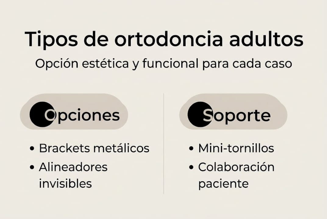 Guía visual sobre las opciones de ortodoncia para adultos
