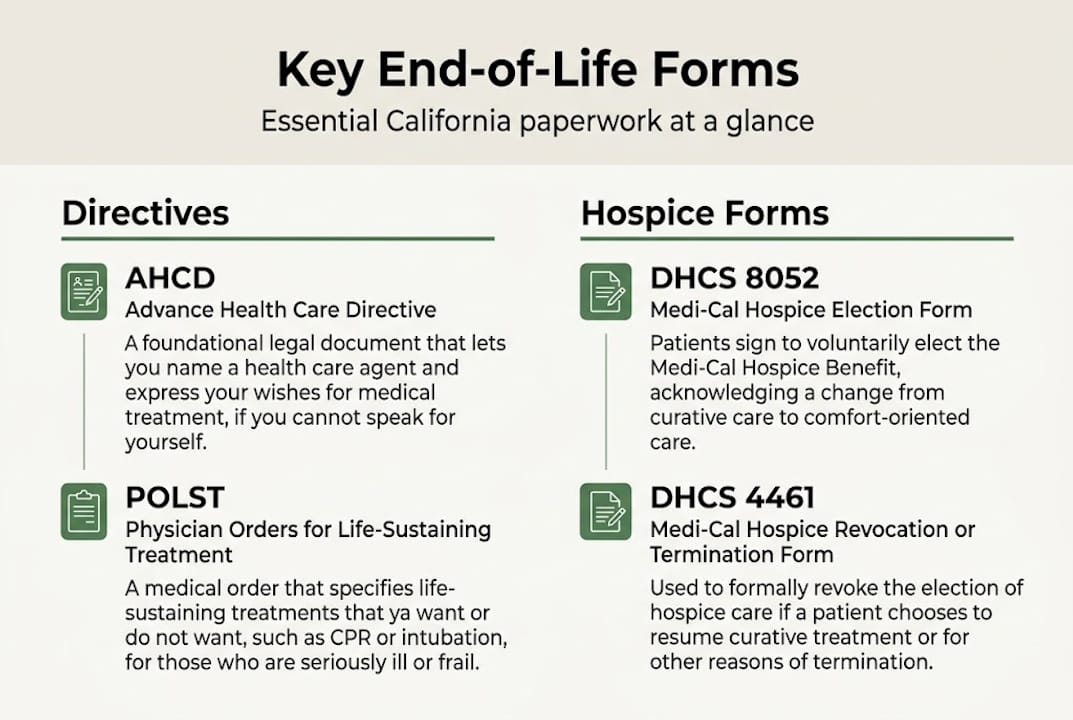 Infographic showing main end-of-life forms
