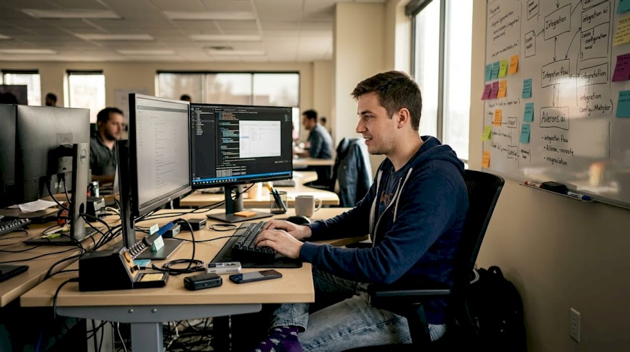 IT technician configuring billing automation platform
