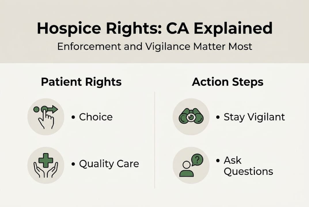 Infographic enforcing vigilance in hospice rights