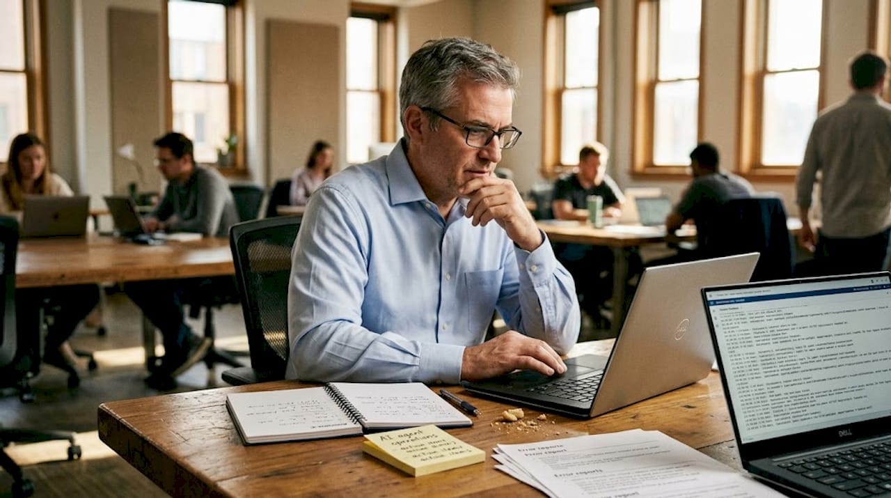 Manager checks AI agent feedback logs