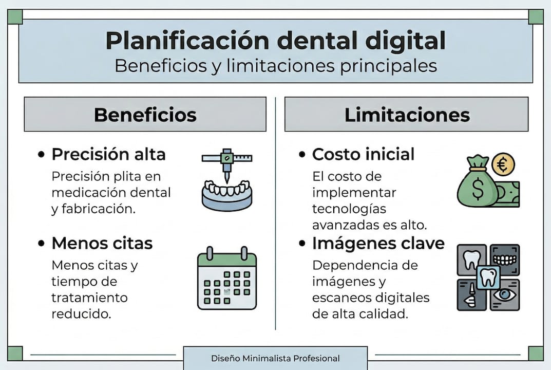 Infografía que destaca las ventajas y las principales limitaciones