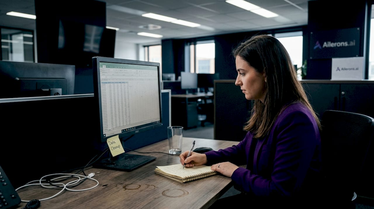 Analyst preparing workflow automation data