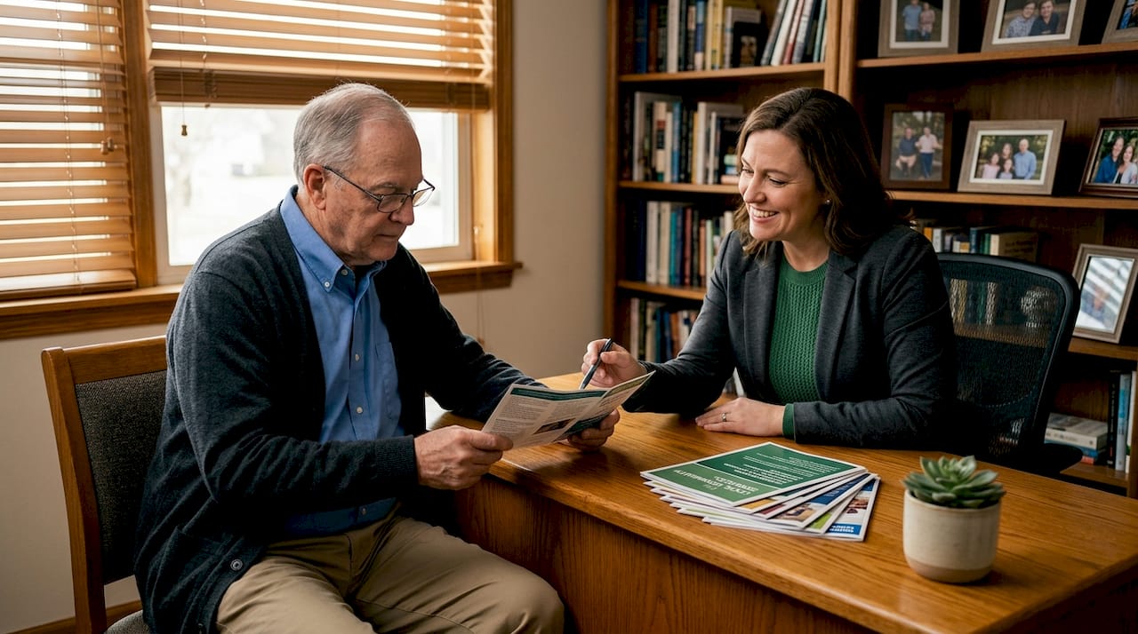 Caregiver meeting with resource center counselor
