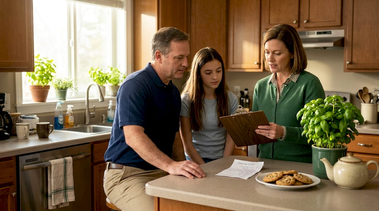 Hospice social worker advising family caregivers